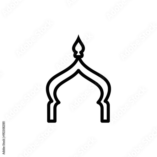 Islamic architectural symbol, minimalist design, simple vector illustration.