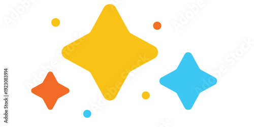 Sparkles vector flat icon isolated on white background.