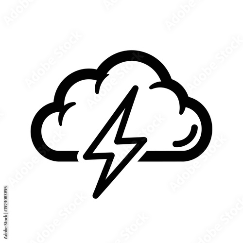Cloud with lightning bolt icon.
