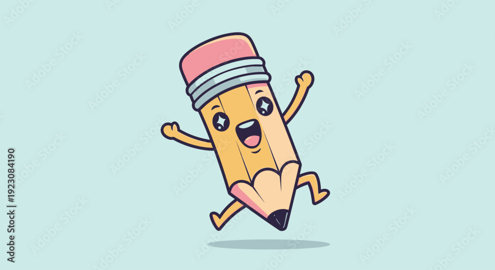 Naklejka premium Adorable blue spiral notebook mascot illustration waving cheerfully, embodying friendly learning and creative thought for digital age