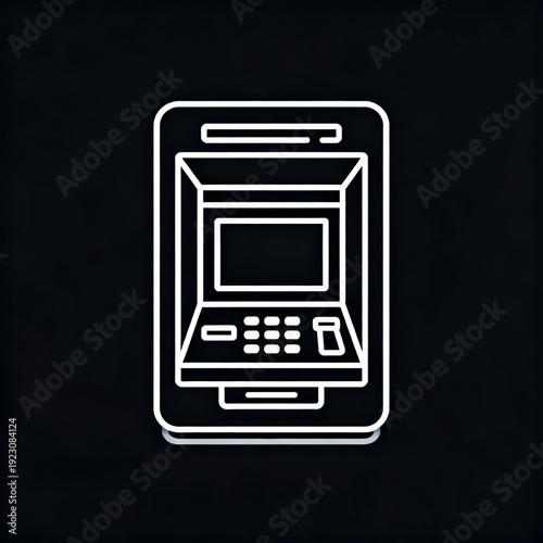 Modern ATM machine with card reader and keypad