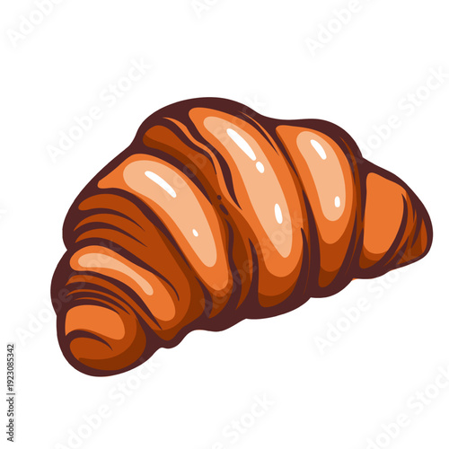 Croissant pastry bakery product. French viennoiserie, laminated dough layers, breakfast bakery item. Retro line art, hand drawn croissant vector illustration.
