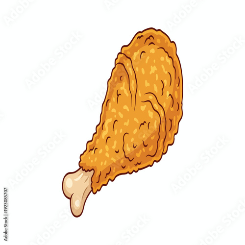 Crispy Fried Chicken Drumstick Illustration