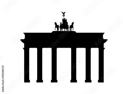 Brandenburg Gate Berlin Germany Silhouette Icon