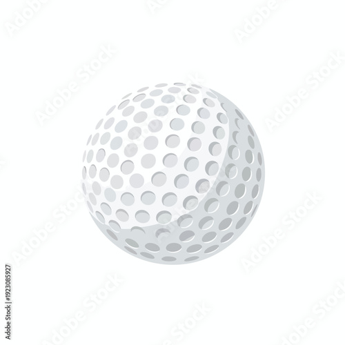 Isolated white golf ball with dimples