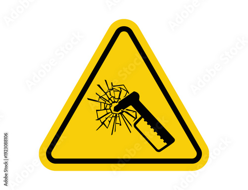 Warning Sign for Glass Breakage and Impact Hazard Vector
