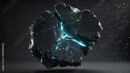 Mineral Rock Cracking Open to Reveal Rare Earth Veins