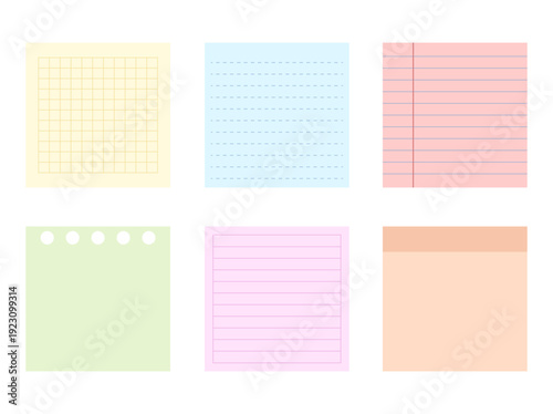 set of colorful sticky notes notepad memo to do list illustration clipart