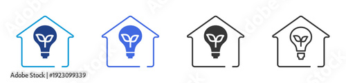 energy efficiency icon set multiple style collection	
