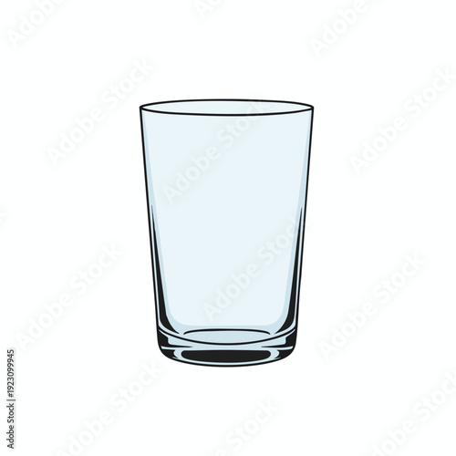Clear Empty Glass on White Background for Beverage and Drink Concepts