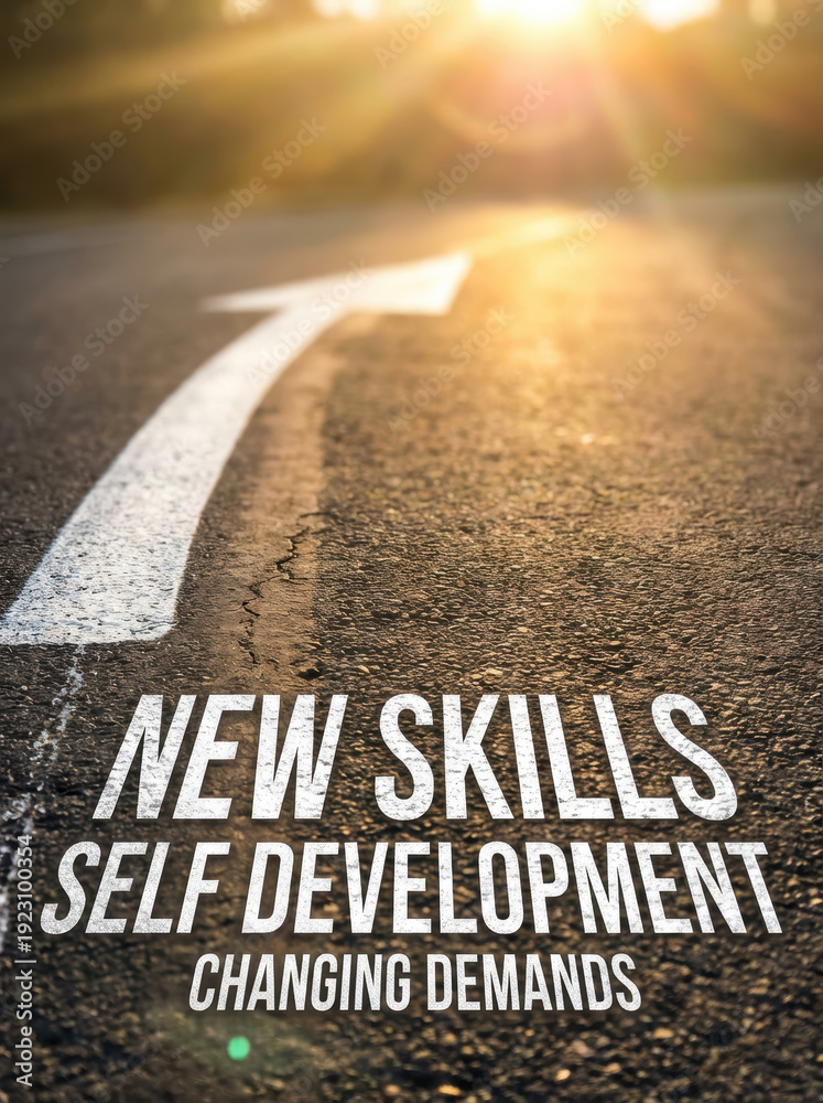 Fototapeta premium New skill development training growth leadership success career improvement business employee motivation concept Upskilling and skill development growth