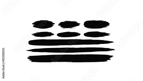 Vector illustration of black brush strokes on for design and artistic use on a transparent background