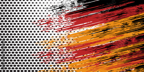 Sublimation jersey design vector grunge brush splash background, techno sporty elements wallpaper, black white yellow pink color combination, sportswear shirt. eps 10