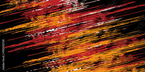 Sublimation jersey design vector grunge brush splash background, techno sporty elements wallpaper, black white yellow pink color combination, sportswear shirt. eps 10