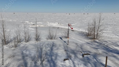 Lake Manitoba Frozen at Delta Beach