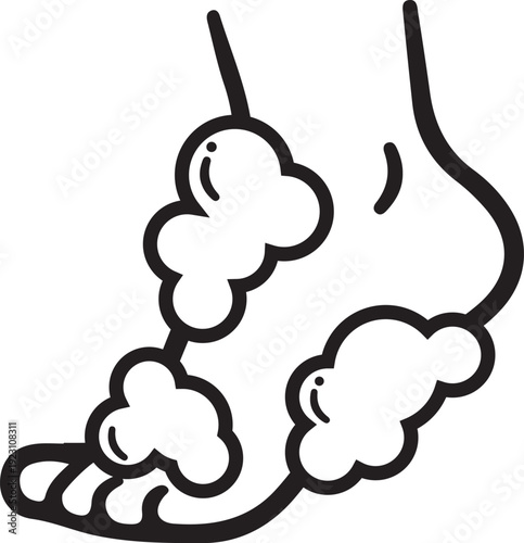 Illustration of Foot with Skin Blisters or Pustules