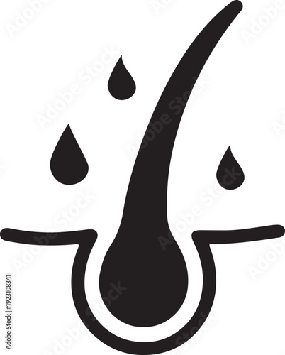Hair Care and Growth Droplet and Follicle Illustration