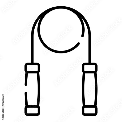 Skipping rope black line icon
