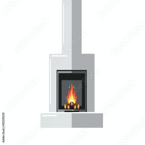 Modern Indoor Fireplace with Firewood for Cozy Home Atmosphere