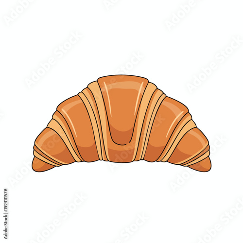 Close Up of a Fresh Golden Croissant on a White Background for Breakfast or Bakery Advertising