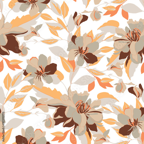 Vector floral seamless pattern
