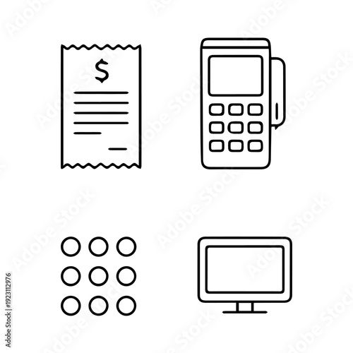 Cash register line icon set vector
Vector set of icons on a white background