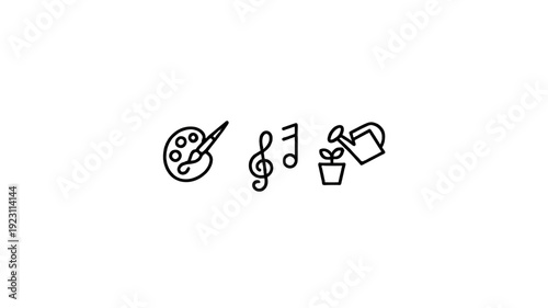 Symbols of creativity, music and growth.