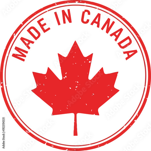 Authentic Made in Canada Stamp with Maple Leaf Design for Quality Assurance