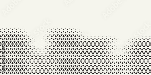 Abstract geometric black and white deco art halftone hexagone  and triangle print pattern