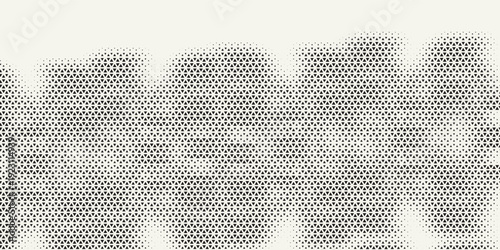 Abstract geometric black and white deco art halftone hexagone  and triangle print pattern