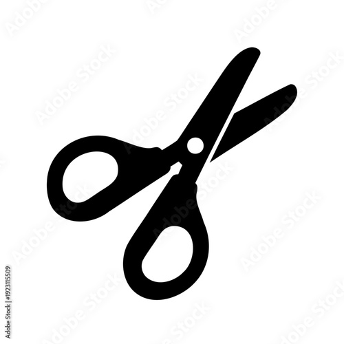Simple and Clear Black Scissors Icon on a White Background