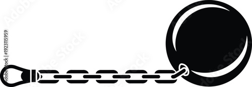 Black and white chain with a large circular link on the end