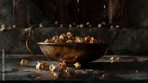 A photo of caramelized popcorn pieces in a bowl