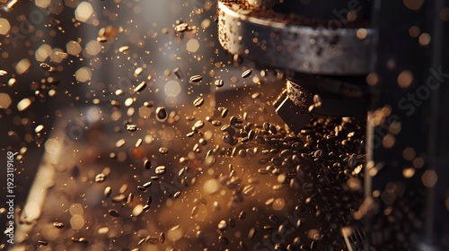 A photo of coffee beans being roasted