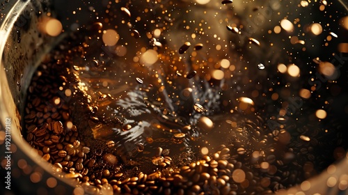 A photo of coffee beans being roasted