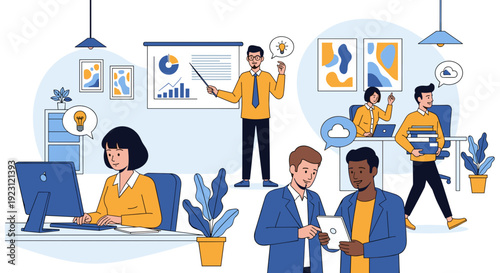 Diverse Business Professionals Working Together.