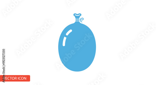 Blue water balloon ready for summer fun and playful activities.