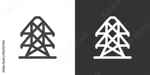 Electricity Pylon icon. Solid glyph series icon