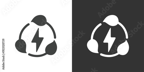 Eco-Friendly Energy icon. Solid glyph series icon