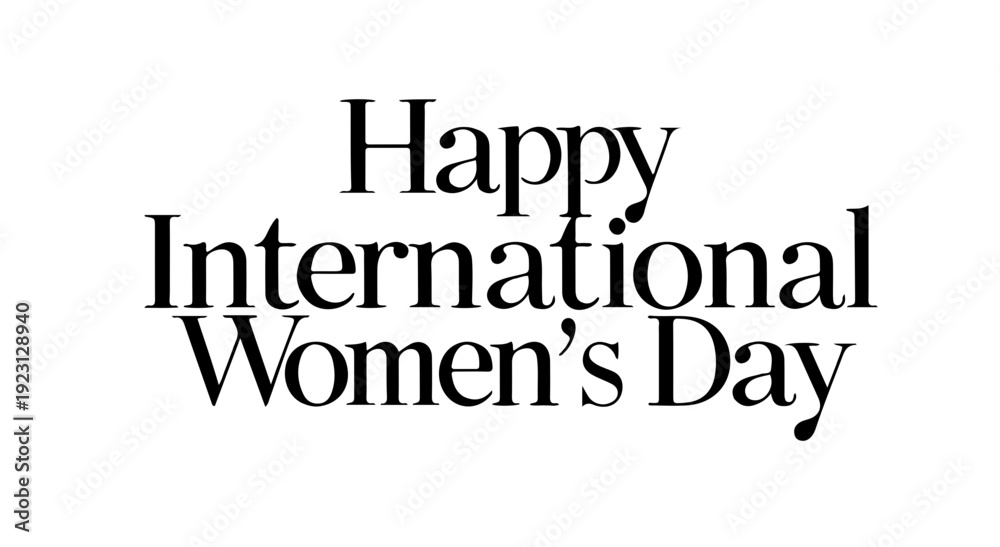 Fototapeta premium Classic Serif Font Design for International Women's Day