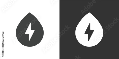 Liquid Energy or Hydroelectric icon. Solid glyph series icon