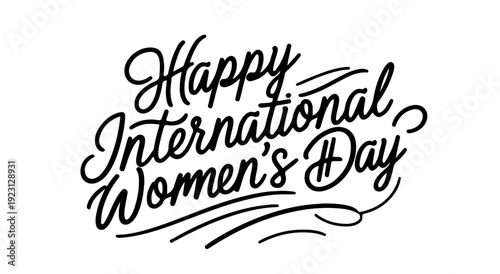Retro Decorative Lettering Design for Women's Day Celebration