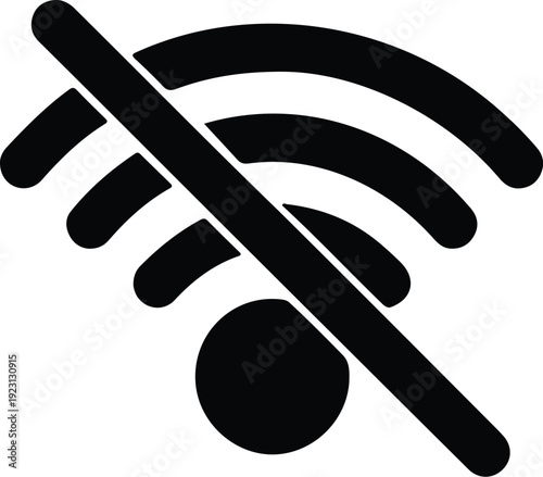 Offline Wi-Fi Icon Vector Disconnected Wireless Network Symbol