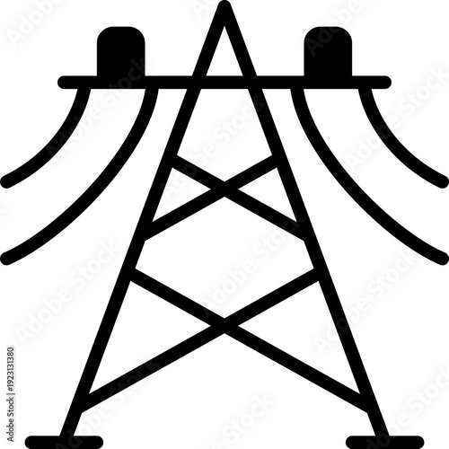power grid icon illustration design with glyph