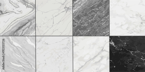 Creative patchwork pattern arches stone ceramic wallpaper design. White marble