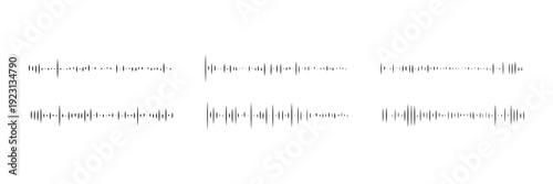 Audio soundwave podcast icon with waveform frequency pattern and music equalizer lines. Vector sound wave voice signal for radio recording, microphone speech and digital multimedia player interface.