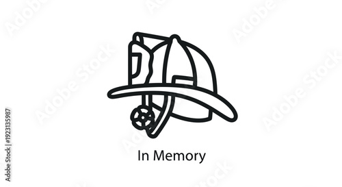 Firefighter Helmet in Memory Icon