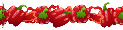 Seamless bell pepper vegetable border