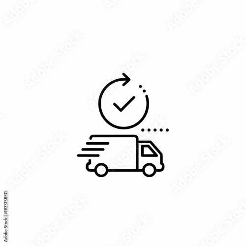Fast Delivery Illustration: Express Delivery with Check Mark and Speed Icon