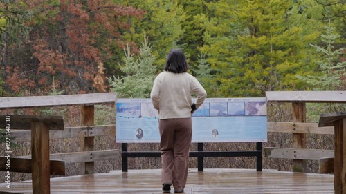 Wallpaper Mural Woman walking to Castle Cliffs viewpoint in Banff National Park Torontodigital.ca